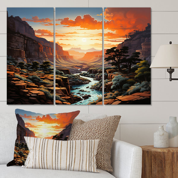 Millwood Pines Canyon Vertical Vistas Pointillism On Canvas Pieces